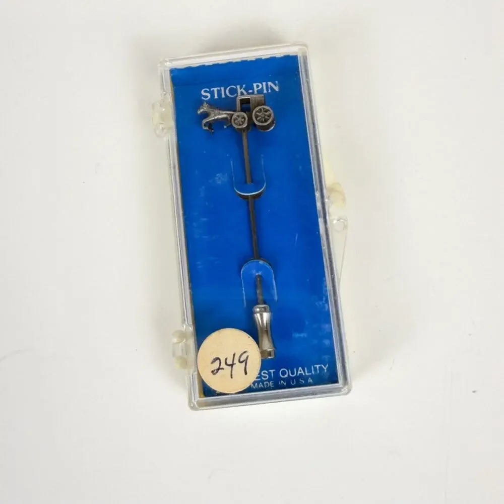 Made in USA Amish Horse Carriage Cart Stick Pin